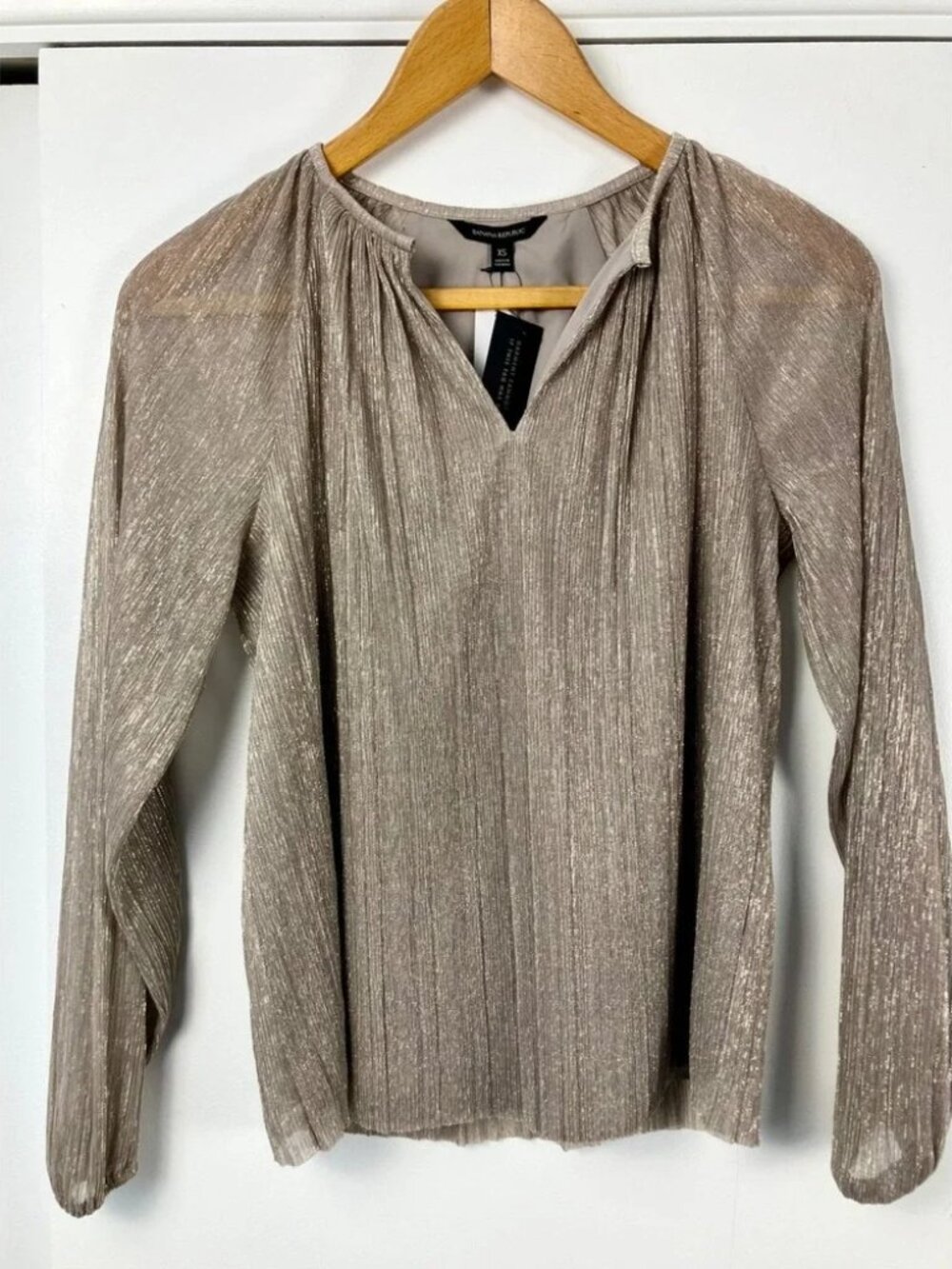 Banana Republic Silver Metallic Blouse